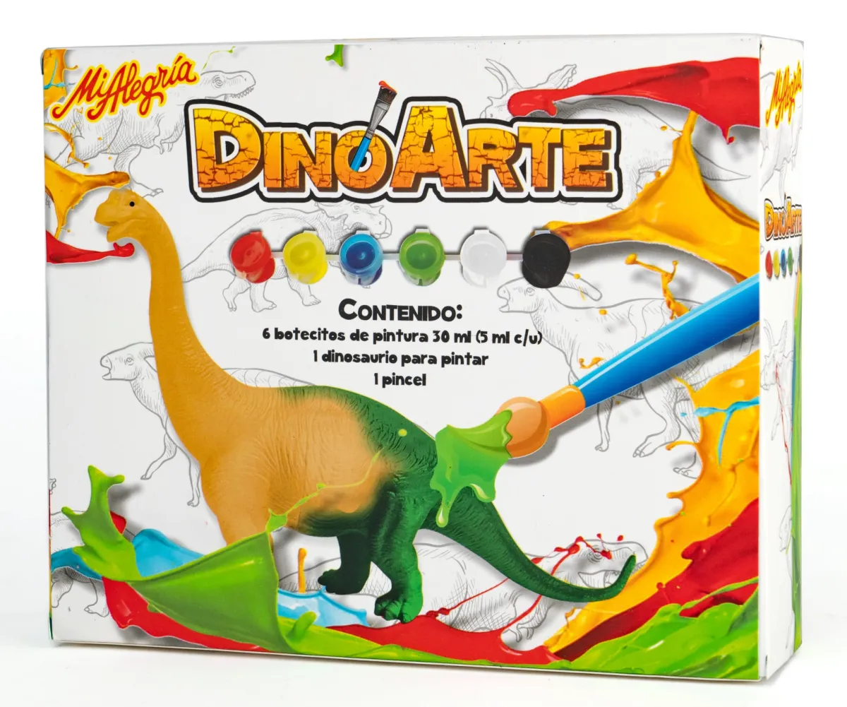 Dino Arte. Pinta a tu dinosaurio favorito y lleva a volar a tu imaginación. ¿Los dinosaurios tienen plumas? Tú lo decides con Dino Arte Mi Alegría. Dinosaurio: Tiranosaurio.*Mi Alegria mexico New