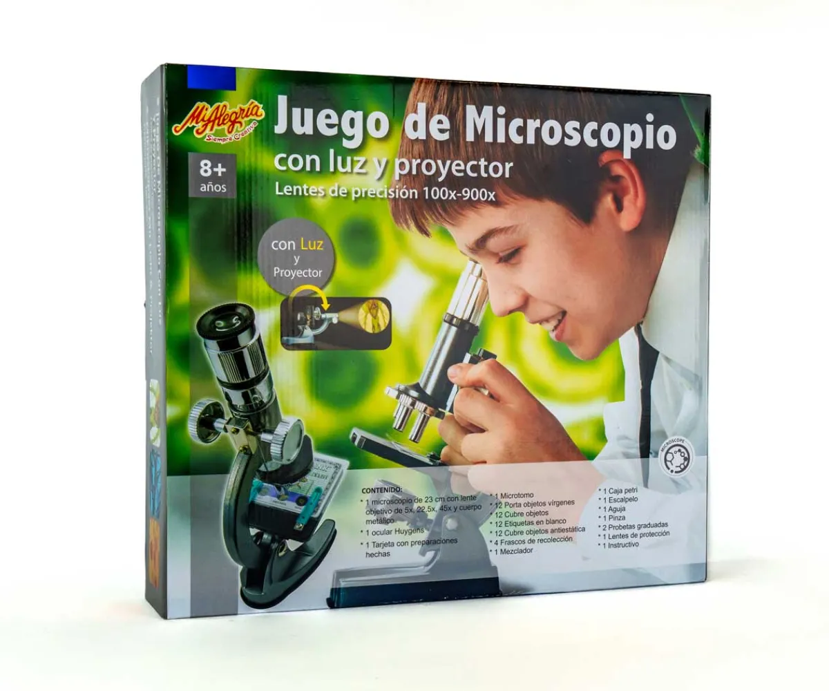 Microscopio Con Luz Y Proyector 100x A 900x - Mi Alegría*Mi Alegria mexico Fashion
